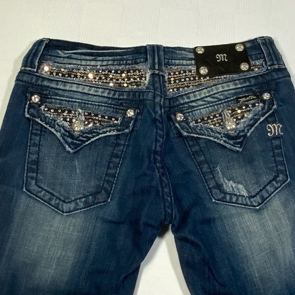 Miss Me Bling Boot Cut Sequin Jeans - Size 28 - Picture 6 of 15